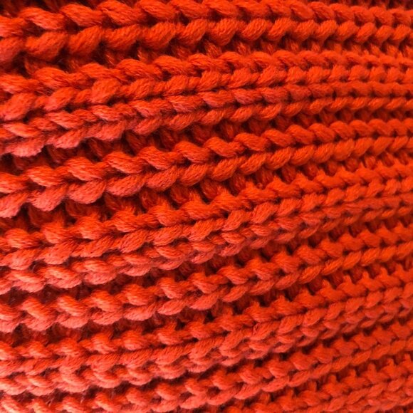 Hand-woven Cozy Knit Scarf or Wrap in Burnt Orange Sz OS - no fabric tag - Picture 5 of 5